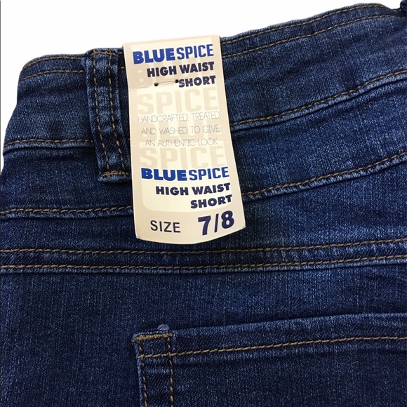 Blue Spice High Waist Denim Shorts Size 7/8 NWT - Picture 4 of 7